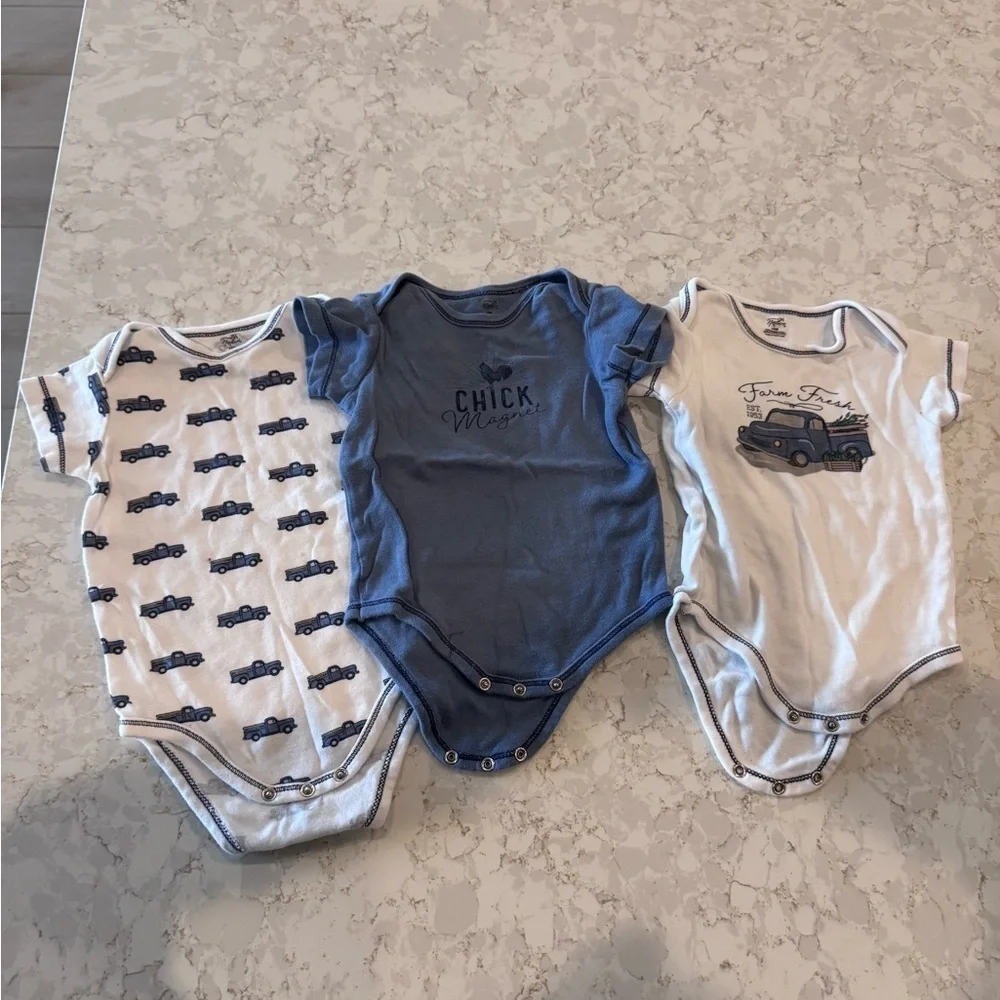 18Mos by Blue and White Kids One Piece Set of 3